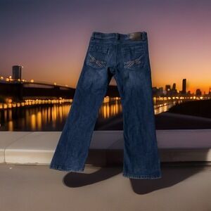 Tk Axel Jeans Mens 34x30 Blue Slim Boot Stretch Denim Dark Wash Pocket Casual